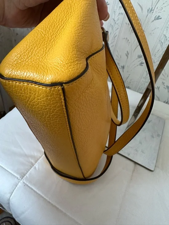 Coach Yellow Pebbled Leather Satchel - Picture 12 of 15